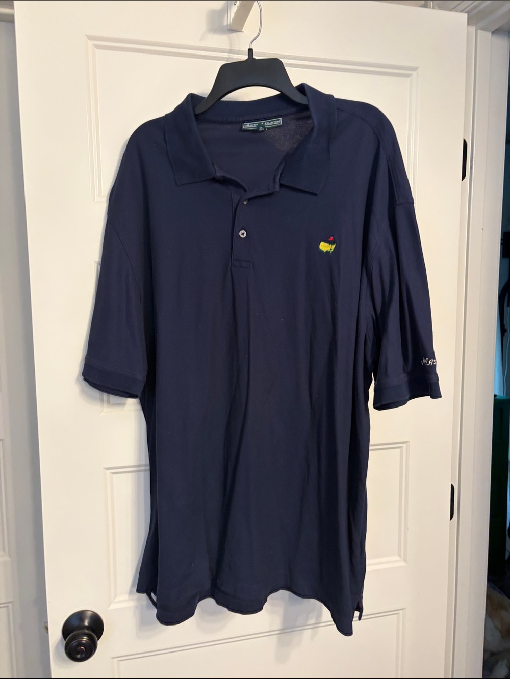 Men's Navy Polo with Embroidered Yellow & Green Logo